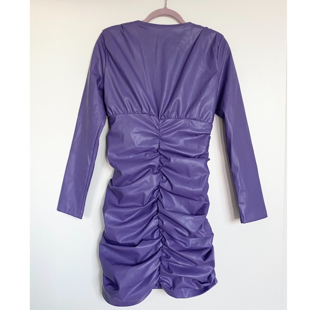 Zara Faux Leather Dress Long Sleeves - Picture 9 of 16